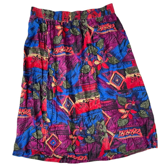 Vintage Print Maxi Skirt - 20W