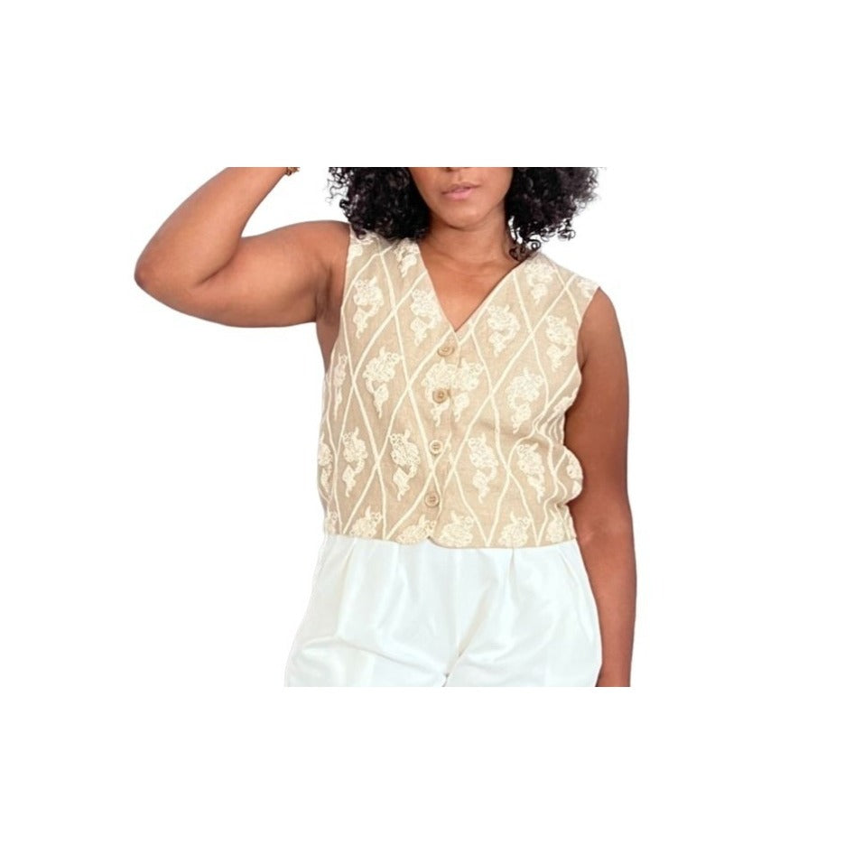 Vintage Embroidered Vest - M/L