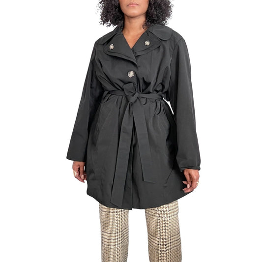Black London Fog Trench Jacket - 1X