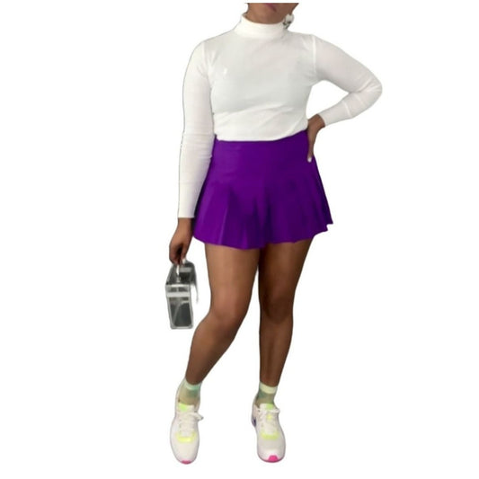 Kaelin Purple Pleated Mini Skirt - 8