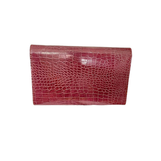 Burgundy Snakeskin Crossbody Chain Strap
