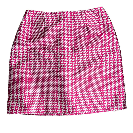 WHBM Hot Pink Plaid Mini Pencil Skirt - 10