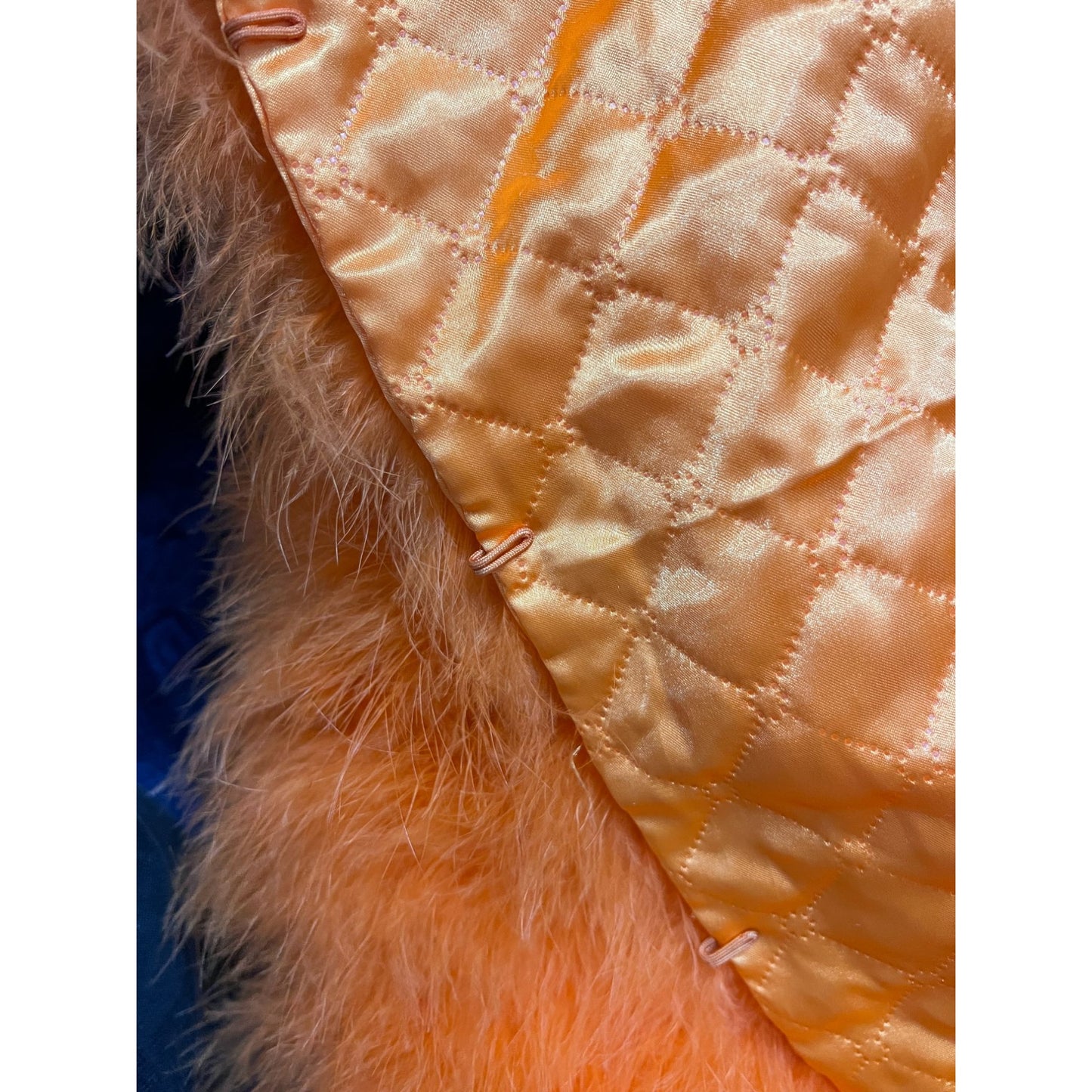 Orange Ostrich Feather Jacket - L