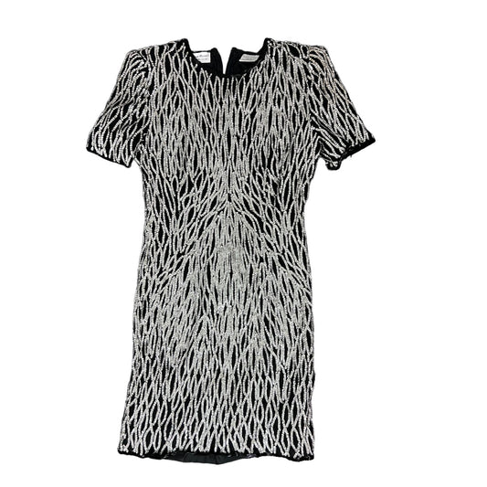 Vintage Black Silver Sequin Dress - S