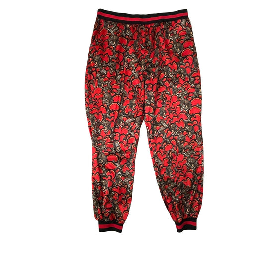 Red Tiger Print Satin Jogger Set- 3XL