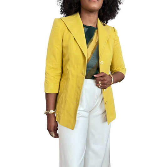 Yellow Mid-sleeve Blazer - 10