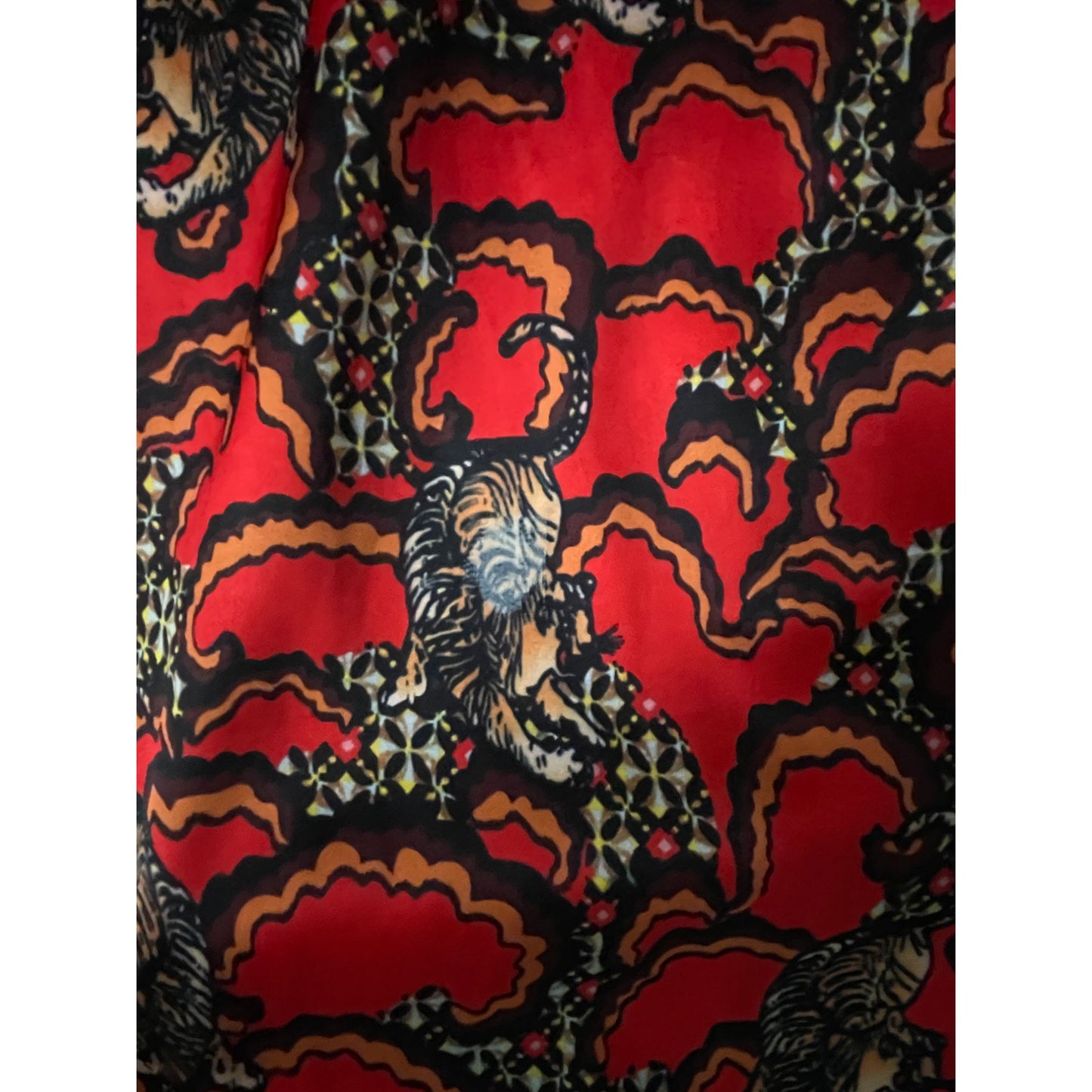 Red Tiger Print Satin Jogger Set- 3XL
