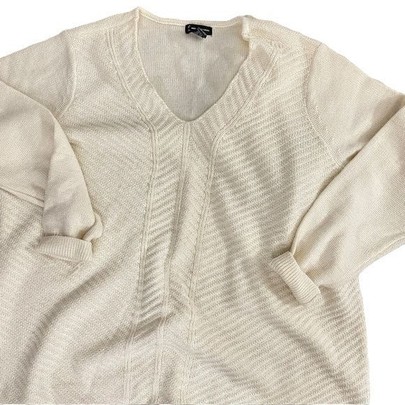 Ivory Gold Knit Sweater - 1X