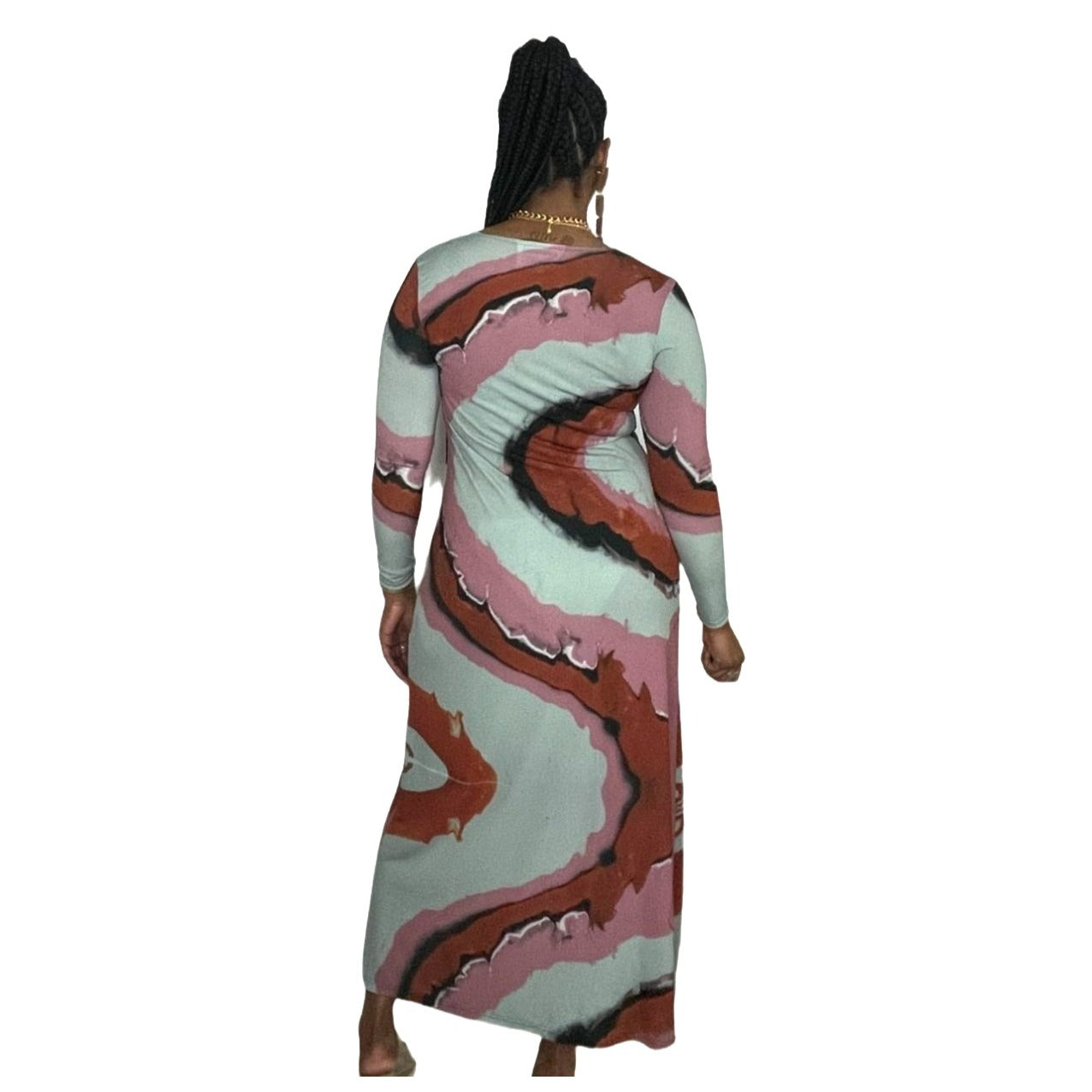 Mint Swirl Duster Dress - L