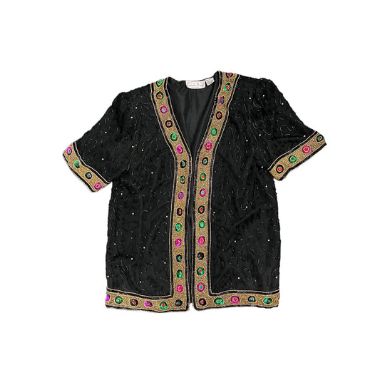 Short Sleeve Sequin Jacket - L
