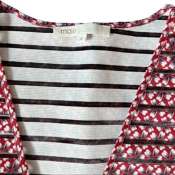 Maje Semi-sheer striped Top 3/L