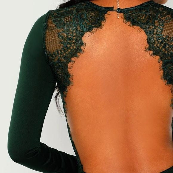 Backless Lace Bodysuit - Large