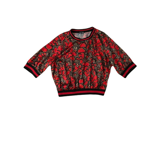 Red Tiger Print Satin Jogger Set- 3XL