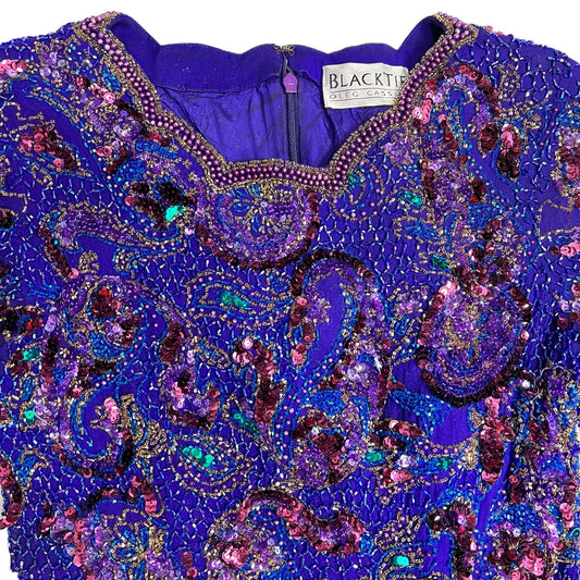 Black Tie Oleg Cassini Sequin Top - M