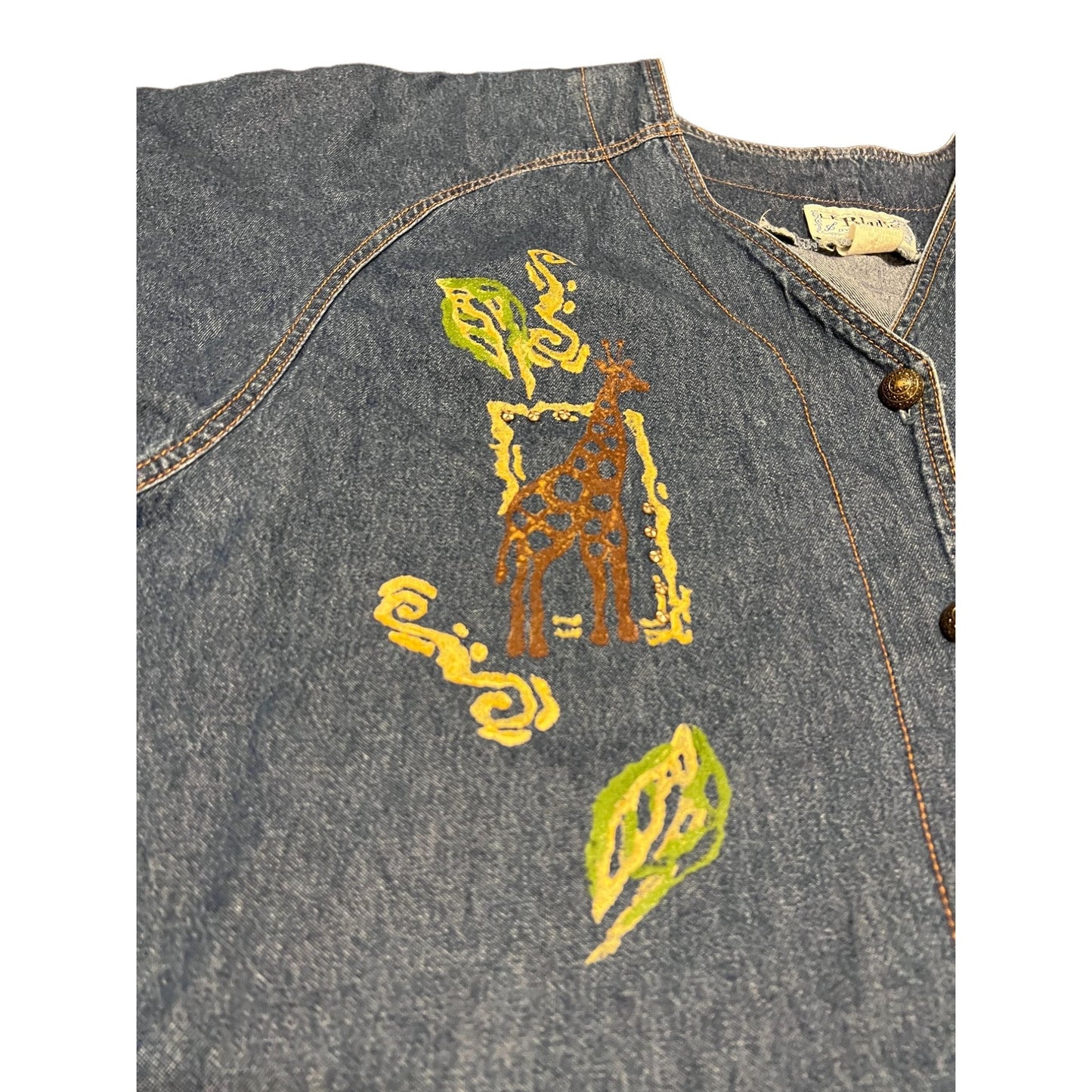 Vintage Baseball Jersey Style Denim Shirt Dress - XL