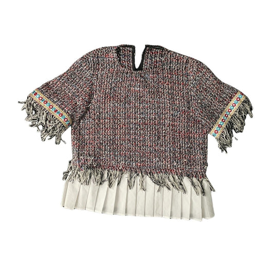 Zara Tweed Peplum Hem Top - S/M