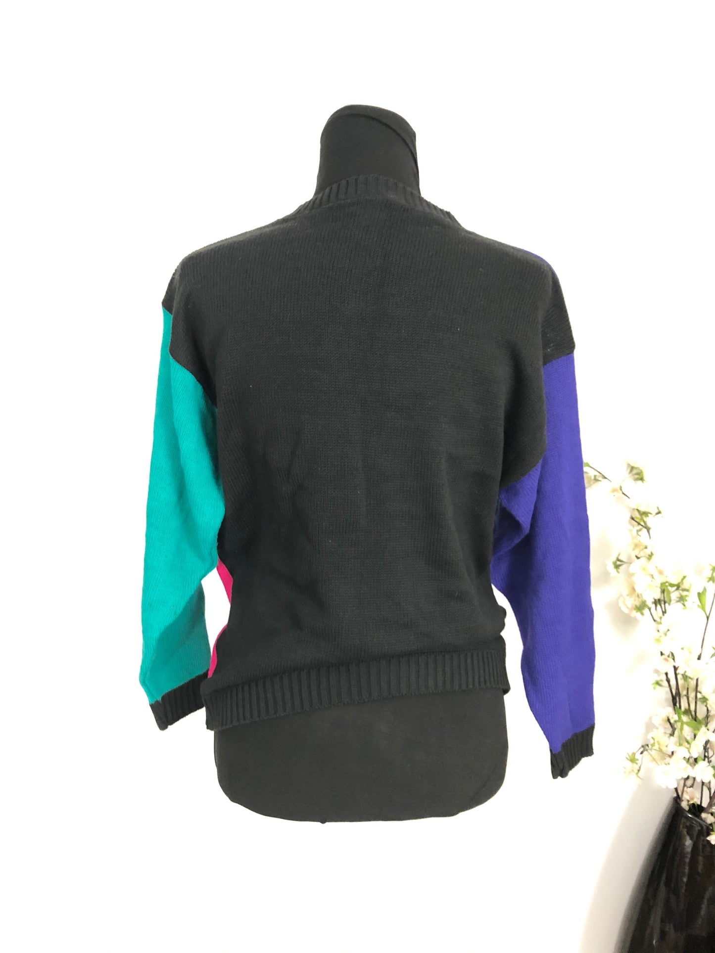 Vintage Color Block Sweater - M
