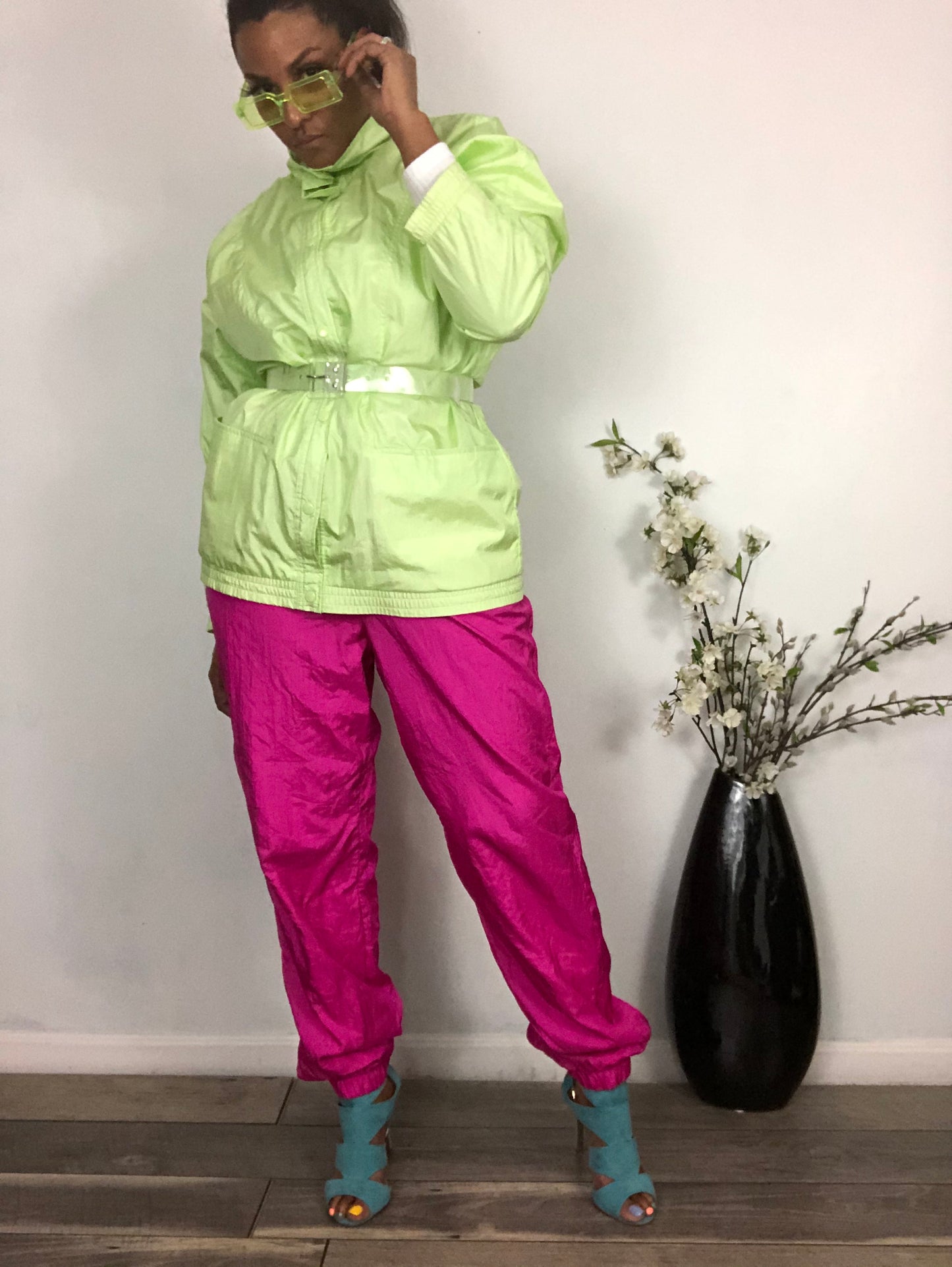 Hot Pink Track Pants - L