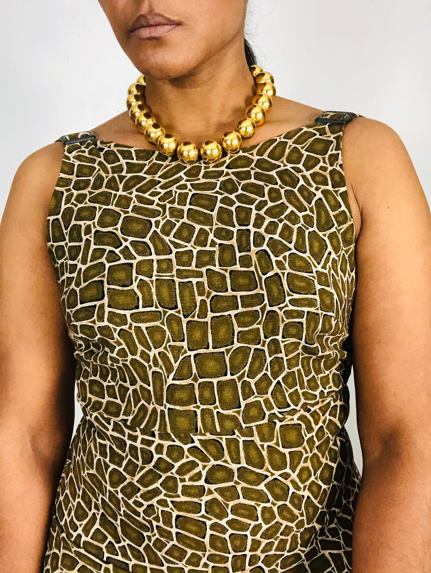 Vintage Animal Print Maxi Dress 8