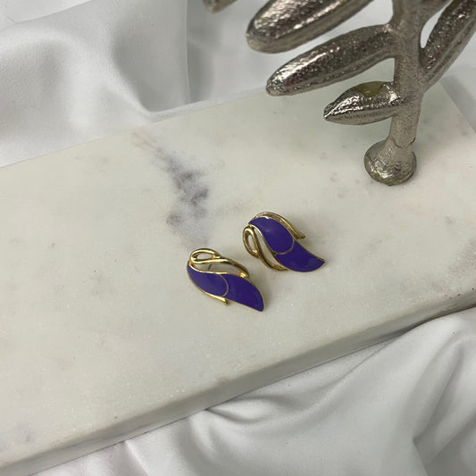 Vintage Purple Gold Studs