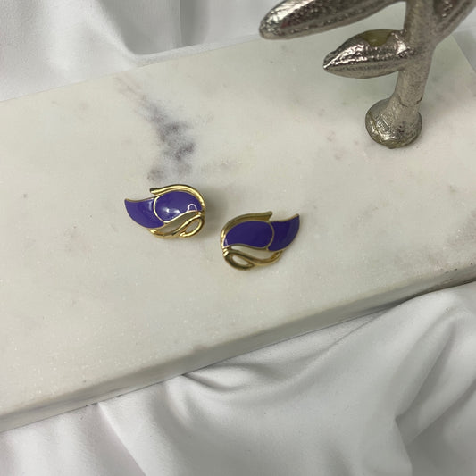 Vintage Purple Gold Studs