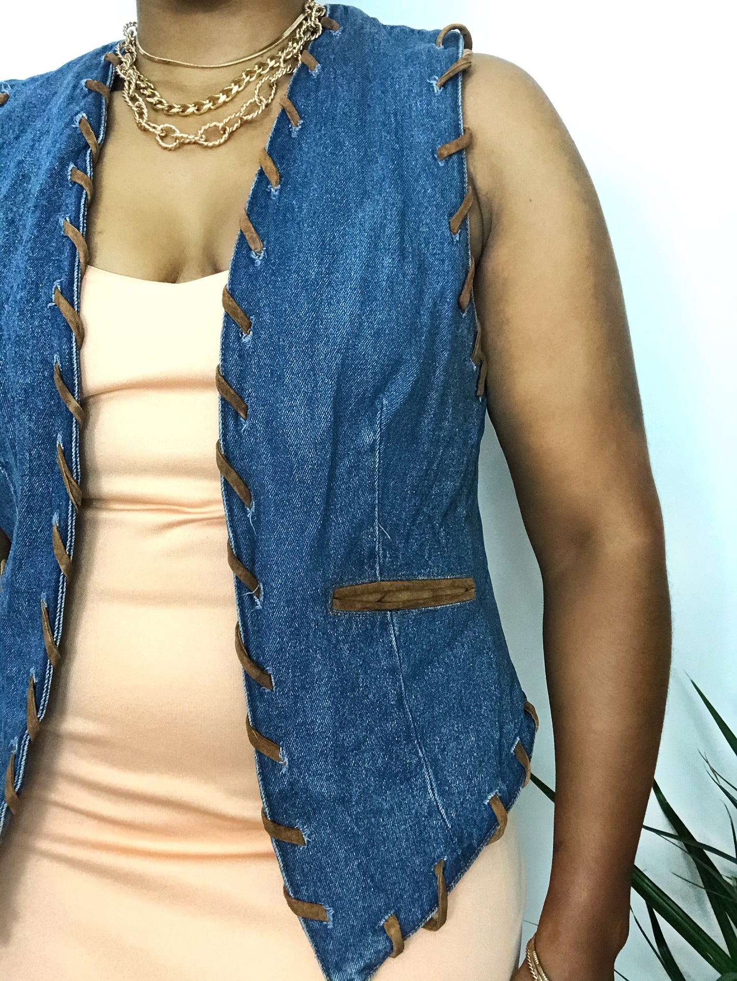 Vintage Denim Vest - L