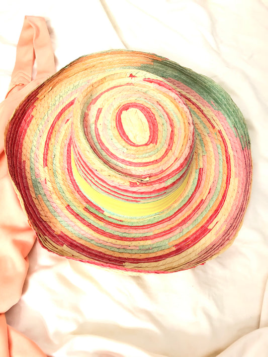 Maxine Rainbow Sherbet Straw Gambler Hat