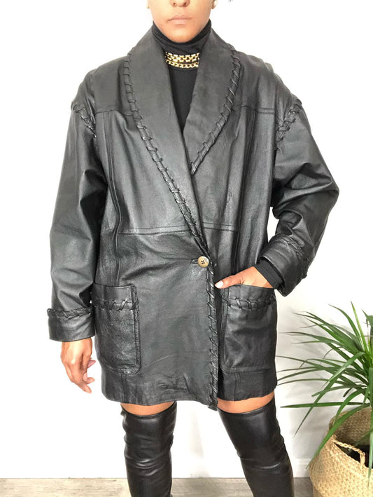 Vintage Western Leather Jacket - XL