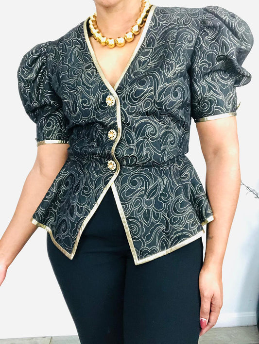 Vintage AJ Bari Peplum Top