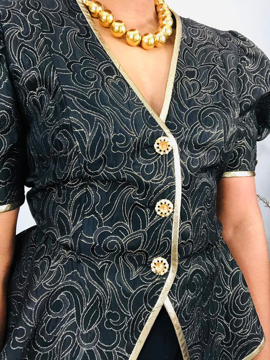 Vintage AJ Bari Peplum Top