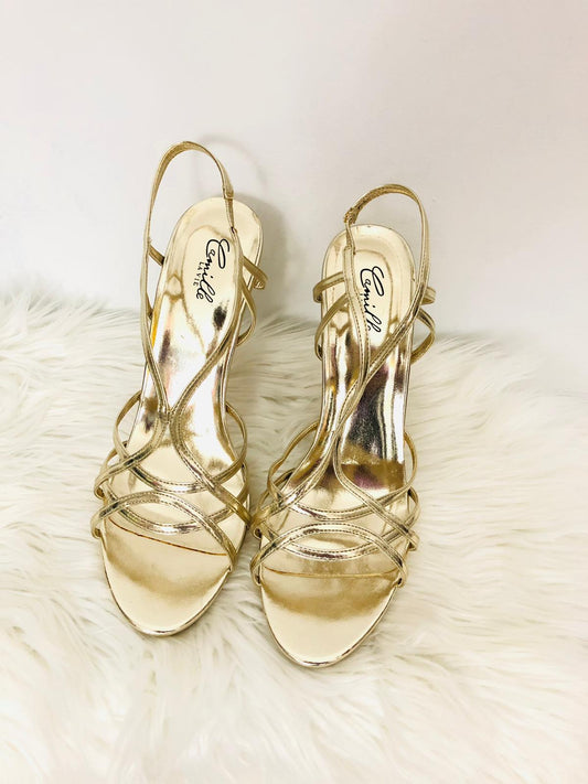 Camille Gold Strappy Heels 10