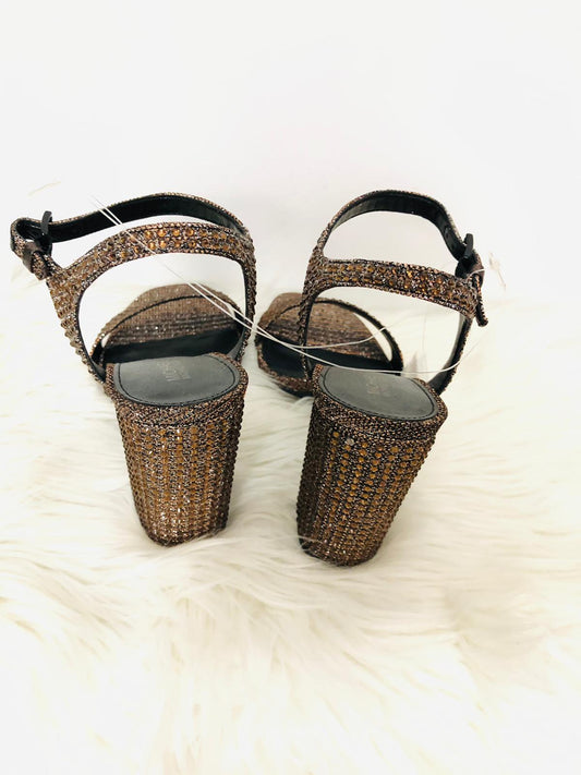 MK Rhinestone Open Toe Heels 6.5