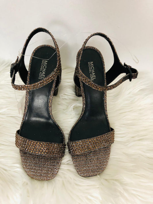 MK Rhinestone Open Toe Heels 6.5