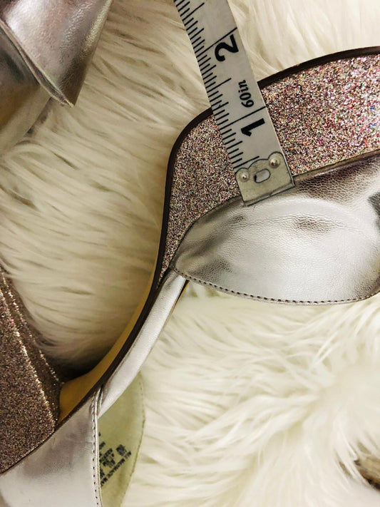 Metaphor Silver Glitter Heels 9