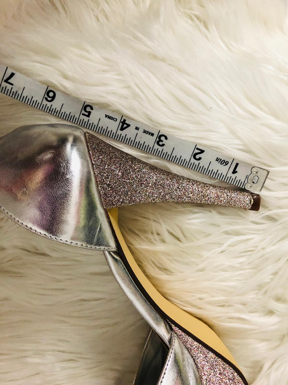 Metaphor Silver Glitter Heels 9