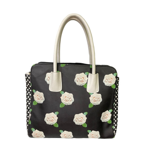 Betsy Johnson Black Floral and Polka Dot Handbag
