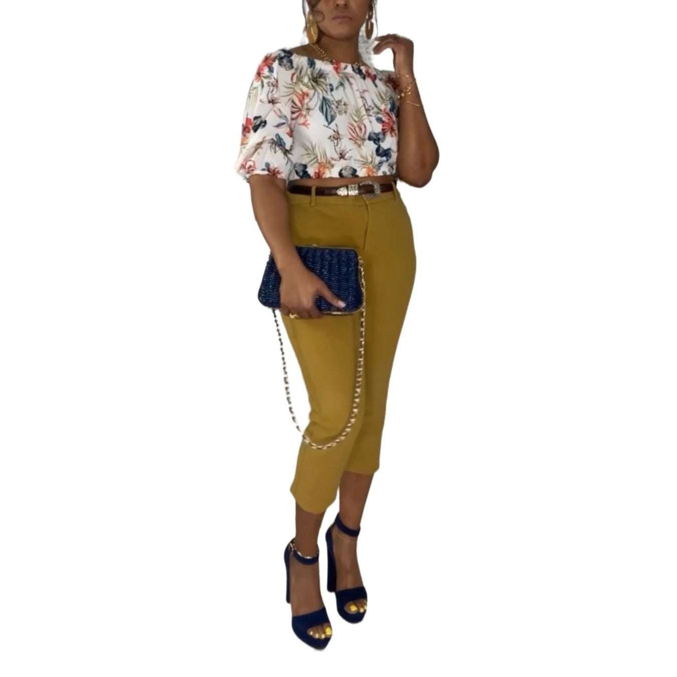 Tropical Off the Shoulder Top - M