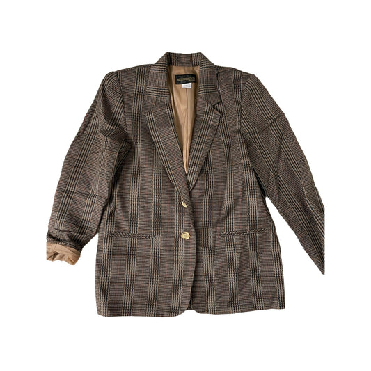 Brown Plaid Vintage Blazer - 8
