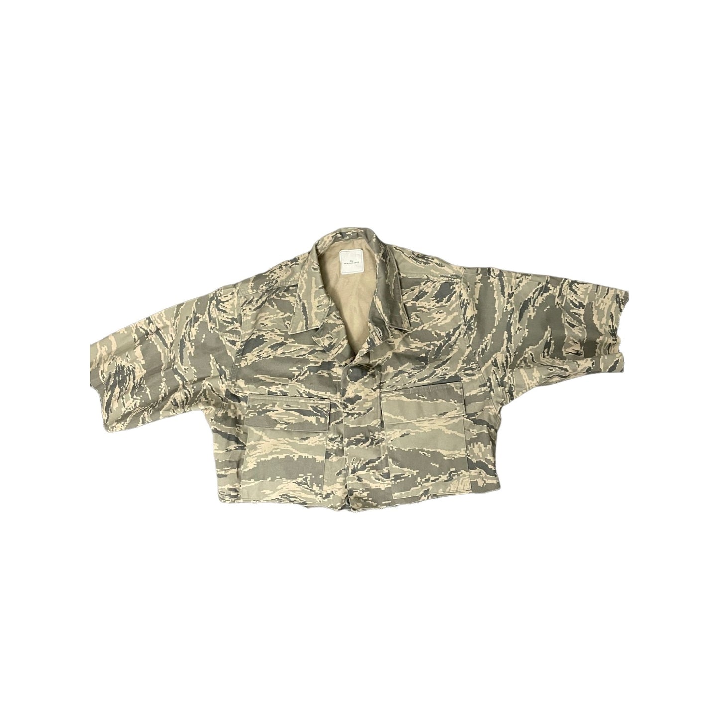 Light Green Short Sleeve Crop Camo Jacket - L/XL