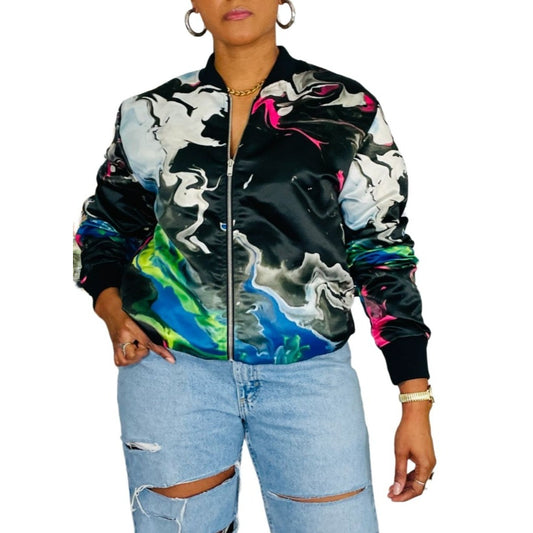 That Drip Satin Bomber - L