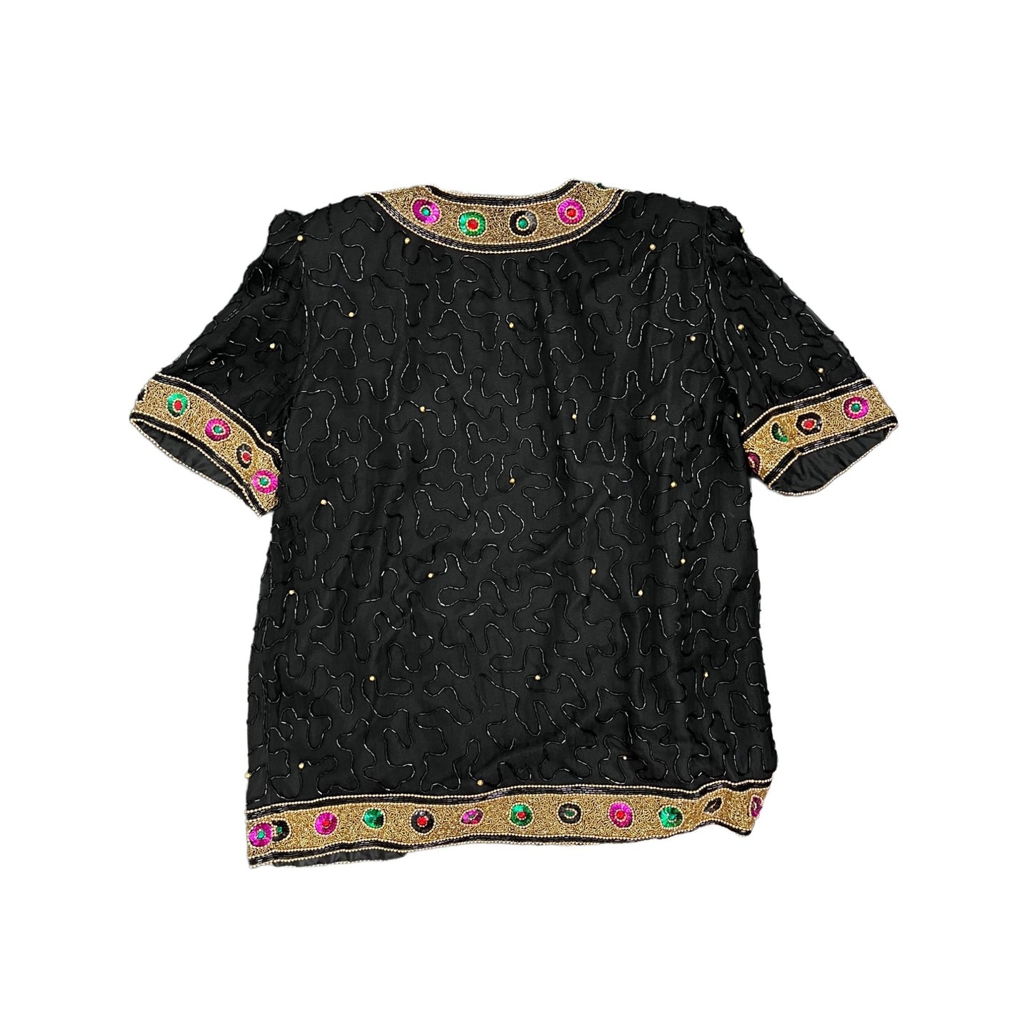 Short Sleeve Sequin Jacket - L