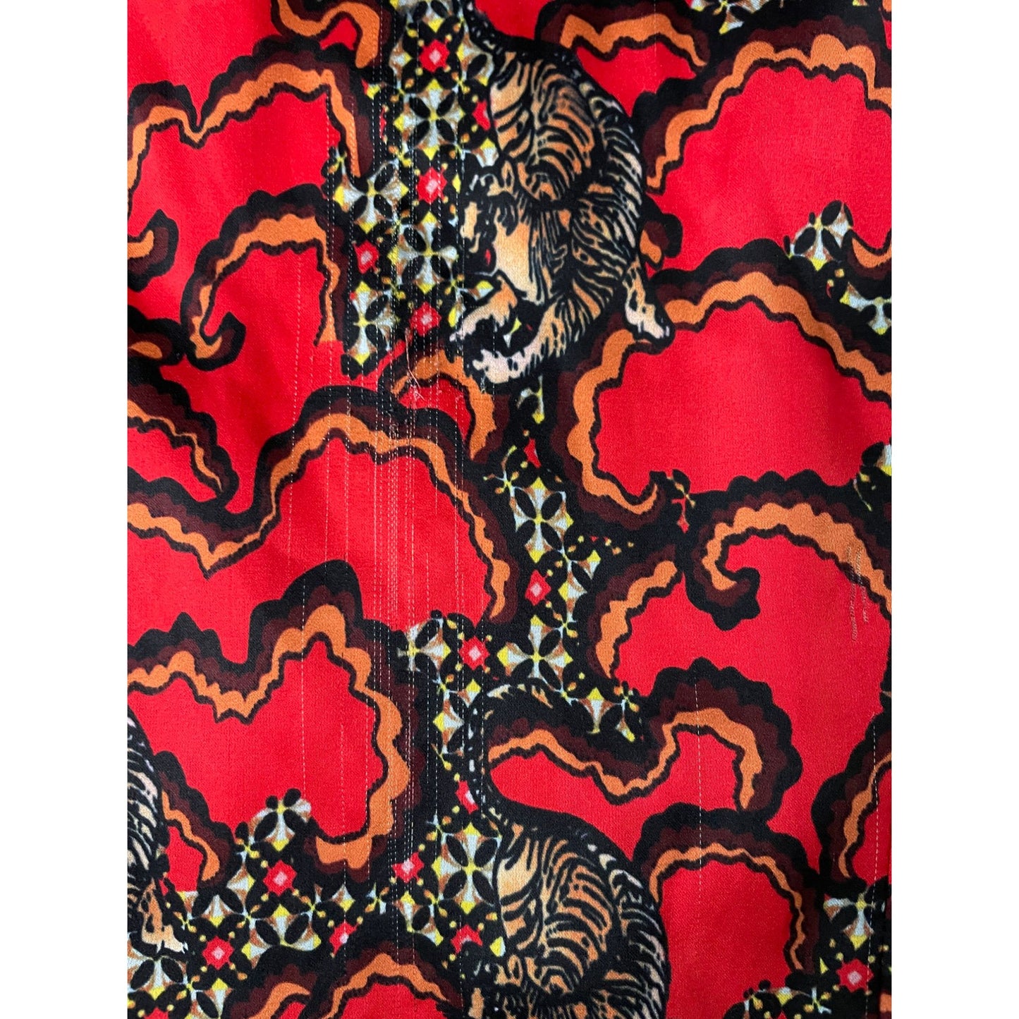Red Tiger Print Satin Jogger Set- 3XL