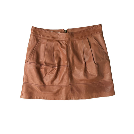 Brunello Cucinelli Tan Leather Mini Skirt - 6