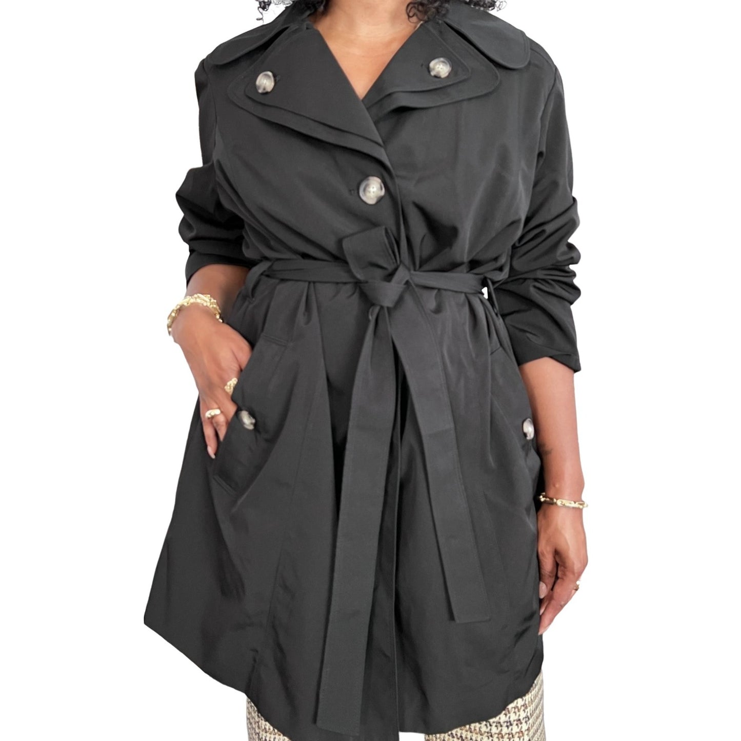Black London Fog Trench Jacket - 1X