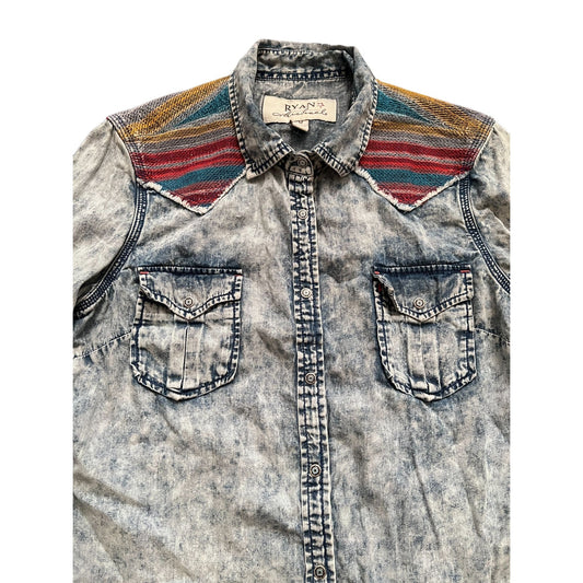 Ryan Micheal Western Denim Button Up - M