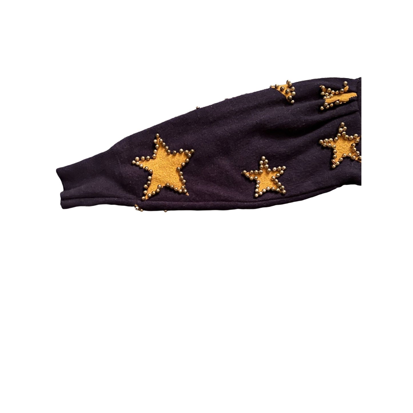 Beaded Gold Star Sweater - M