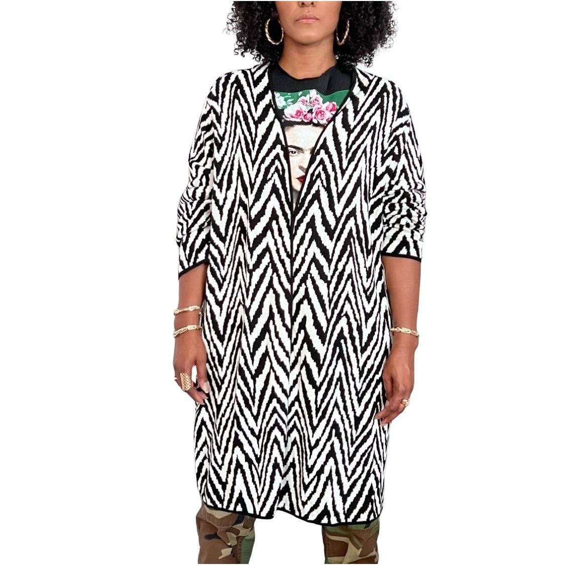 Jessica London Zebra Cardigan - 3X