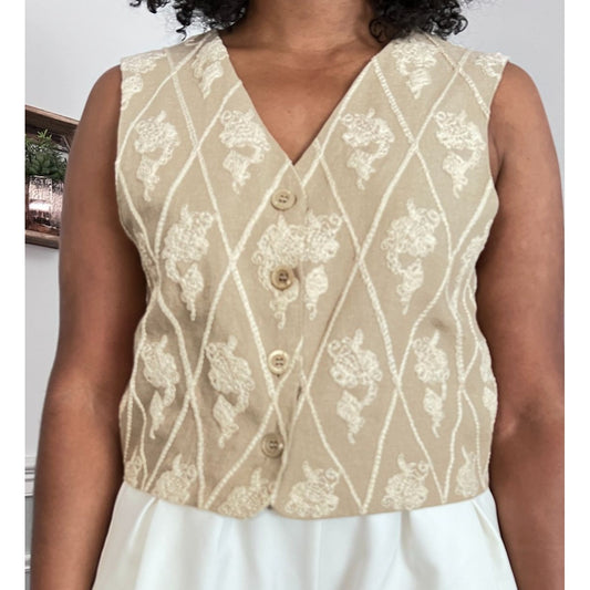 Vintage Embroidered Vest - M/L