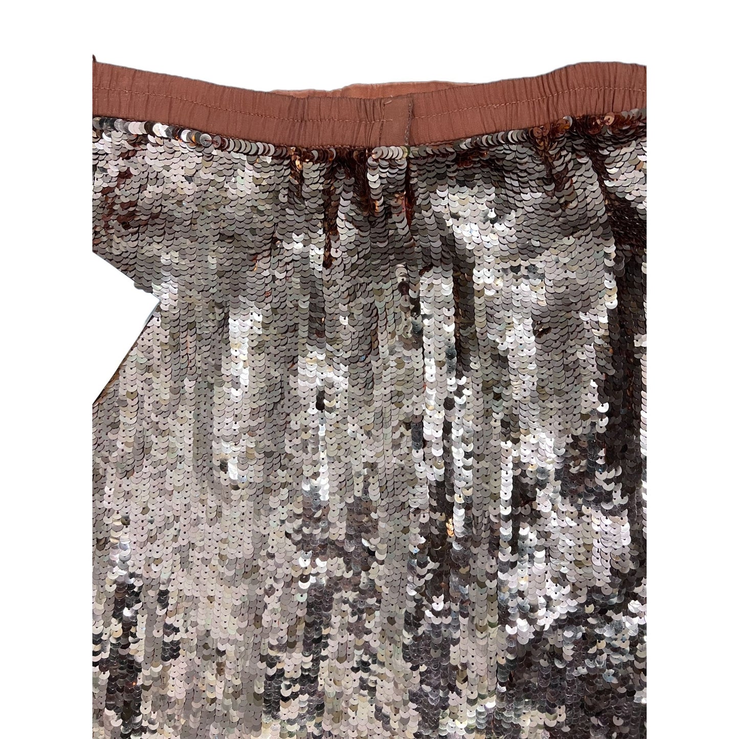 Rose Gold Modi Silk Sequin Skirt - 8