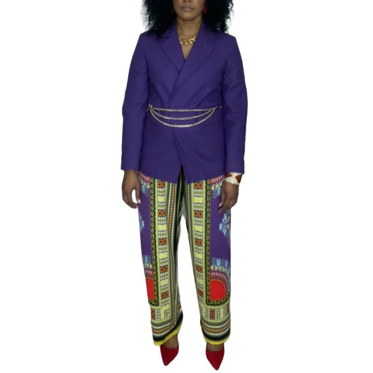 Harvé Benard Purple Wool Blazer - 12